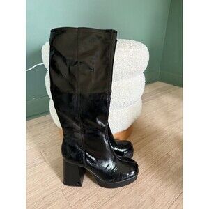 New Circus NY Women's Sandy Knee High Boot Black Patient shiny tall boots 10